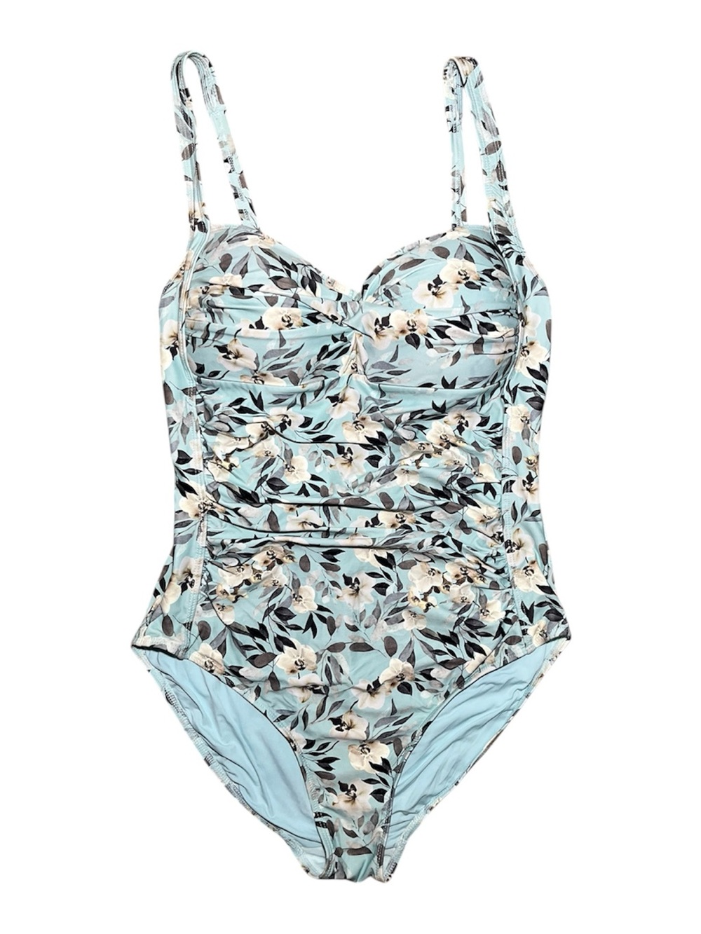 Nip Tuck (Joanne) Light Teal Boho Breeze Floral Frill Strap One-Piece Swimsuit - Picture 4 of 5